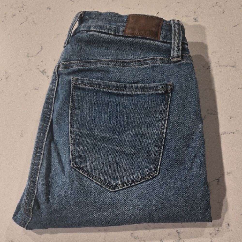 American Eagle Women BFF Jegging Size S Medium Blue Wash